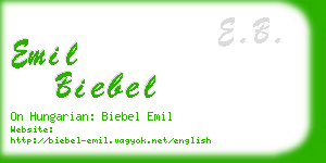 emil biebel business card